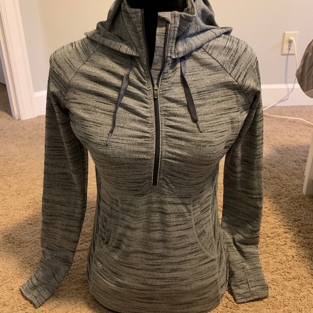 Athleta Charcoal Gray Long Sleeve Fitted Hoodie